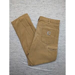 Carhartt Relaxed Fit Pants Tan Rugged‎ Flex Canvas 38x31 102517-918